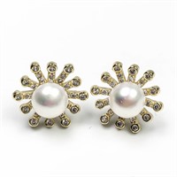 Natural Pearl Earrings 925 Silver