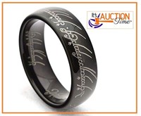 Lord of the Rings Black Tungsten Carbide Ring SZ8
