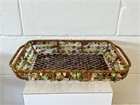Beautiful vintage glass bead serving tray