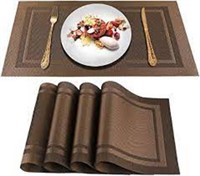 Brown Placemats, Set of 4, 17" x 12"