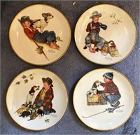 4 Norman Rockwell Collector Plates