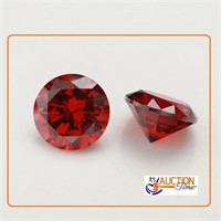 Pair 4mm .217 Carat Round Natural Red Ruby