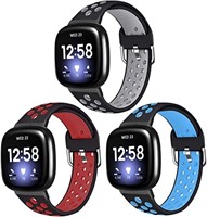 Skylet Fitbit Versa 3 Sport Watch Bands, 3 pack