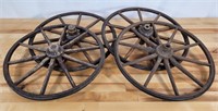Lot of 4 Small Antique Wood Wagon Wheels