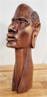 Fine African Carved Wood Bust of Older Man