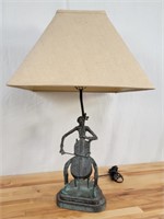 Brutalist Bronze Musician Table Lamp