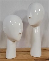 Pair of Abstract Modernist Sculptural Head Forms