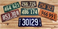 7 pc Grouping of Antique License Plates