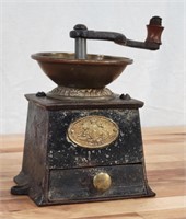 19th Century Cast Iron "Hill Top" Coffee Grinder