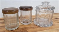 3 pc Antique Tobacco Jars / Humidors