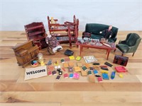 Grouping of Doll House Furniture & Accessories #1