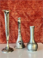 Lot of 3 silver plate & pewter