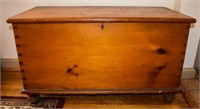 19th C Pine Blanket Chest with Dovetails