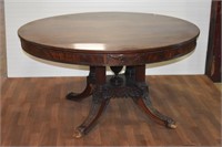 19/20th C Round Dining Table on Birdcage Pedestal