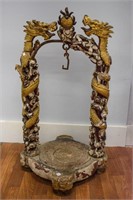 19th C Gong Base with Dragons