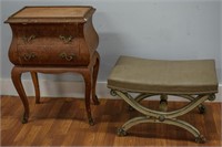 French Style Table and Foot Stool