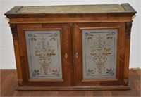 19th C Hanging Cupboard with Etched Glass