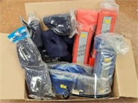 Box: miscell harness pads, cheek pads, and visors