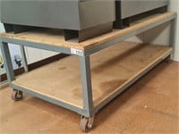 Table with casters, two shelf. 1800mm L x 1000 W