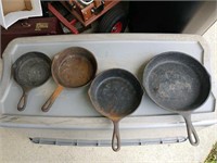 Four (4) Cast Iron Pans