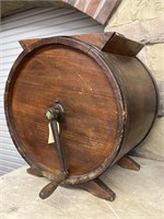 Antique Hand Crank Wooden Barrel Butter Churn