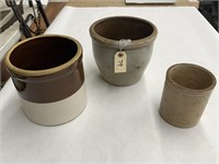(3) Stoneware Crocks