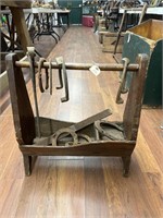 Wooden Blacksmith Tool Carrier w/ Accessories