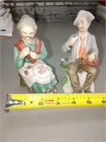 Ceramic Old Couple Figures