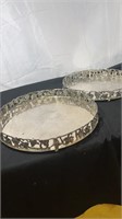 Pair of silver serving trays