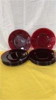 Vintage Ruby  Dessert Plates