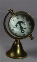 Brass bound clock with glass dome face