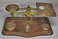 Brass set of  letter scales and weights