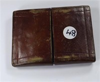 Leather cigarette holder case with six cigarettes