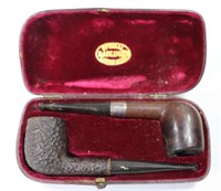 Leather pipe case with two pipes