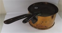 Copper Saucepan with lid insised WE19