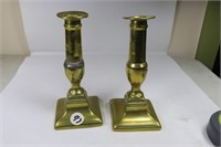 2 Brass candle sticks with ejectors