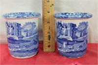Blue Spode Cups x 2