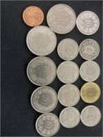 15 Various Aged coins from Switzerland