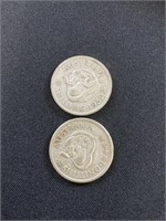 Australian 1946 and 1952 Shilling