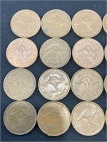 20 various Australian Half Pennies 1943-1964