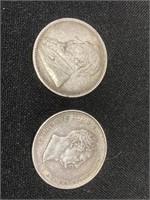 1835 English &1896 South Africa shilling silver