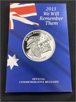 2013 We Will remember them $2 Poppy Coin