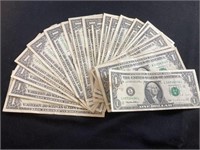 21 Various American $1 Notes