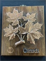 1996 Canadian Made Plague 1c coin and Maple leaf