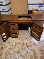 Sewing Cabinet Holds Sewing Machine