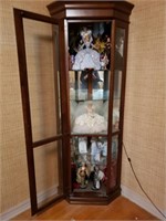 5-Shelf Lighted Curio Corner Cabinet