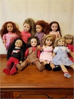 9 +/- Collector American Girl Dolls
