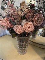 Glass Vase w/ Floral Arrangements