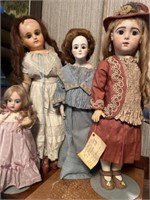 4+/- Antique Collector Porcelain Dolls