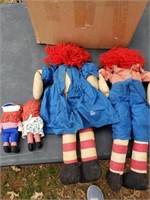 4+/- Raggedy Ann & Andy dolls